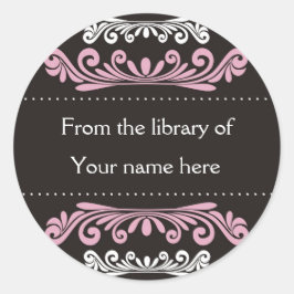 パーソナライズされた蔵書票 – フラカラフルリッシュ ラウンドシール