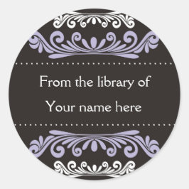 パーソナライズされた蔵書票 – フラカラフルリッシュ ラウンドシール