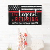 パーソナライズされた薄い赤いライン消防士引退 横断幕 (インサイチュ)