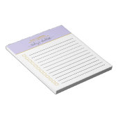 パーソナライズされた薄紫と金ゴールドのリストのチェックリスト ノートパッド (アングル)