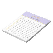 パーソナライズされた薄紫と金ゴールドのリストのチェックリスト ノートパッド (回転)