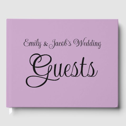 パーソナライズされた薄紫 ゲストブック (正面)