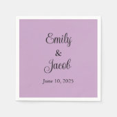パーソナライズされた薄紫 スタンダードカクテルナプキン (正面)
