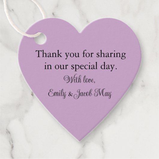 パーソナライズされた薄紫 フェイバータグ (正面)