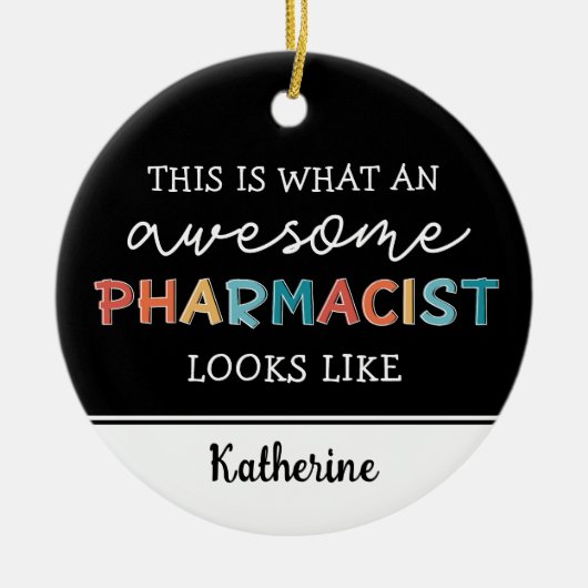 パーソナライズされた薬おもしろい素晴らし士 セラミックオーナメント (正面)