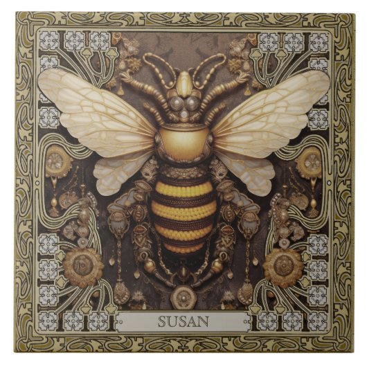 パーソナライズされた薬種宝石ビー精霊動物 タイル (正面)