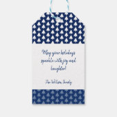 パーソナライズされた藍冬の木の水色 ギフトタグ (裏面)