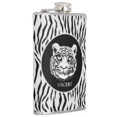 パーソナライズされた虎の顔の虎の皮の模様 フラスク (右)