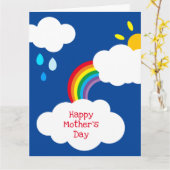 パーソナライズされた虹の天気の母の日カード カード (黄色い花)
