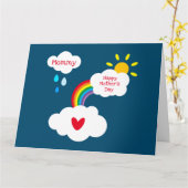 パーソナライズされた虹の天気の母の日カード カード (黄色い花)