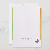 パーソナライズされた虹の波の誕生日カード 招待状 (裏面)