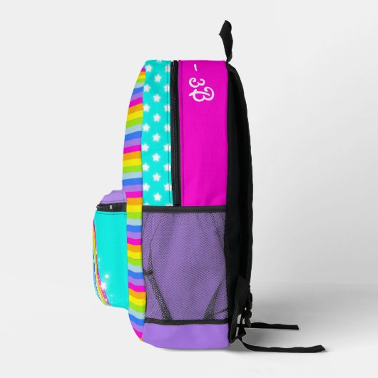 パーソナライズされた虹アクアパープルキッズスクール プリントバックパック (右)