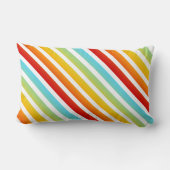 パーソナライズされた虹型ストライプの枕 ランバークッション (裏面)