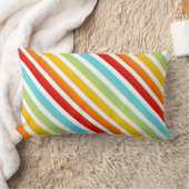 パーソナライズされた虹型ストライプの枕 ランバークッション (ブランケット)