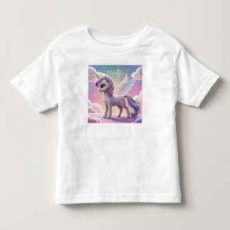 パーソナライズされた虹色のユニコーン猫 トドラーTシャツ