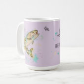 パーソナライズされた虹鱒 15oz. セラミックマグ コーヒーマグカップ (正面左)