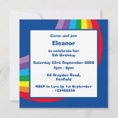 パーソナライズされた虹、雲、雨の誕生日 (裏面)