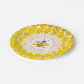 パーソナライズされた蜂蜜と蜂の赤ちゃんシャワー女の子 ペーパープレート (アングル)