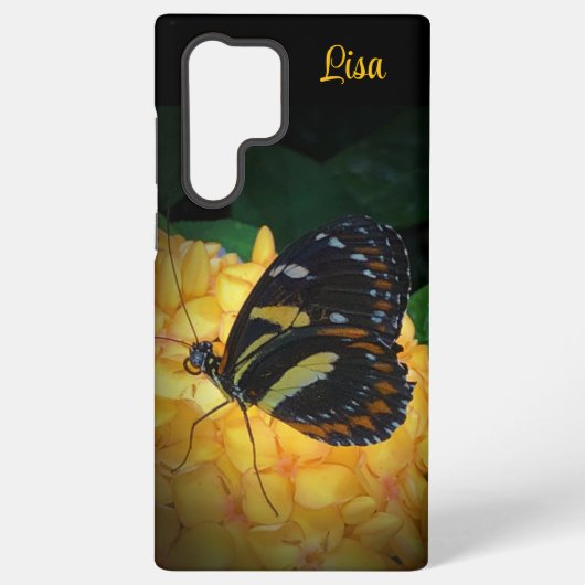パーソナライズされた蝶の花サムスンケース SAMSUNG GALAXYケース (裏面)