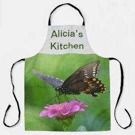 パーソナライズされた蝶オン《植物》百日草 エプロン