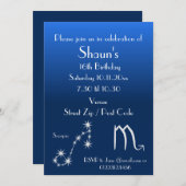 パーソナライズされた蠍座〔占星術の〕十二宮図パーティの招待状 招待状 (正面/裏面)