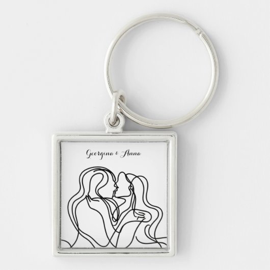 パーソナライズされた衡夫婦 キーホルダー (正面)