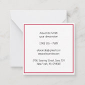 パーソナライズされた裁縫ボタンパターン工芸 ノートカード (裏面)