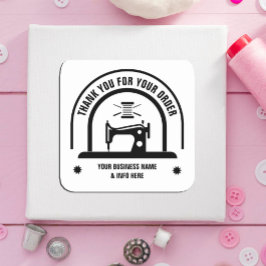 パーソナライズされた裁縫白黒 スクエアシール