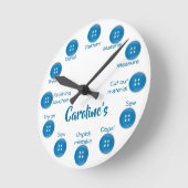 パーソナライズされた裁縫贈り物おもしろい ラウンド壁時計 (傾斜)
