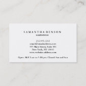 パーソナライズされた裁縫針糸のシームストレス 名刺 (裏面)