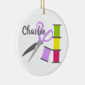 パーソナライズされた裁縫 セラミックオーナメント (右)