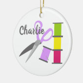 パーソナライズされた裁縫 セラミックオーナメント (左)