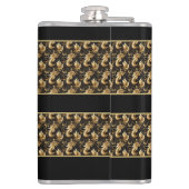パーソナライズされた装飾ブラック金ゴールドフラスコ フラスク (裏面)