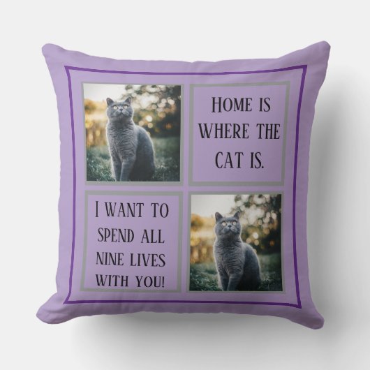 パーソナライズされた装飾用クッション-カスタム写真 | 文字 クッション (正面)