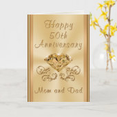パーソナライズされた親50周年記念カード カード (黄色い花)