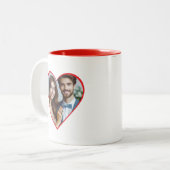 パーソナライズされた記念カスタムハート赤 ツートーンマグカップ (正面左)