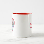 パーソナライズされた記念カスタムハート赤 ツートーンマグカップ (中央)