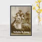 パーソナライズされた記念カー結婚ド カード (黄色い花)