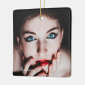 パーソナライズされた記念フェミニン記念 セラミックオーナメント (左)