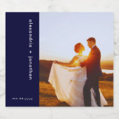 パーソナライズされた記念ワきらめくインラベル写真 スパークリングワインラベル (シングルラベル)