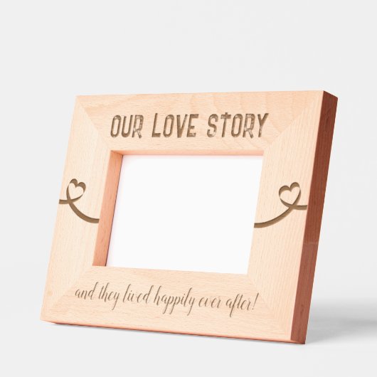 パーソナライズされた記念日のラブストーリー レーザー彫刻フレーム (左)