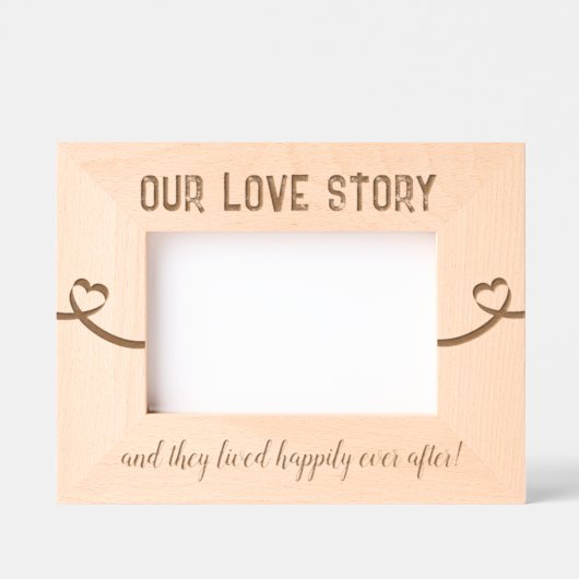 パーソナライズされた記念日のラブストーリー レーザー彫刻フレーム (正面)
