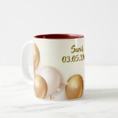 パーソナライズされた記念日の贈り物 – カスタム誕生日 ツートーンマグカップ (正面左)