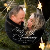 パーソナライズされた記念結婚の写真 セラミックオーナメント