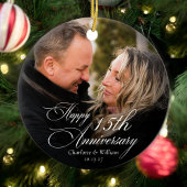 パーソナライズされた記念結婚の写真 セラミックオーナメント