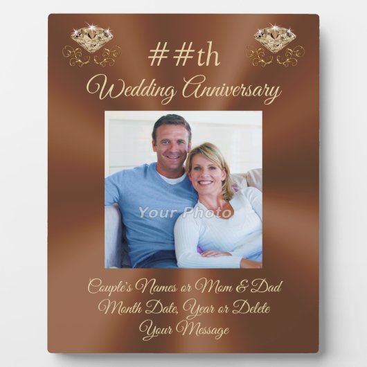 パーソナライズされた記念結婚写真 フォトプラーク (正面)