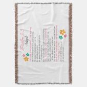 パーソナライズされた詩編23-NIVバイブル聖なる書物、 経典花 スローブランケット (正面縦)