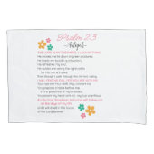 パーソナライズされた詩編23-NIVバイブル聖なる書物、 経典花 枕カバー (正面)