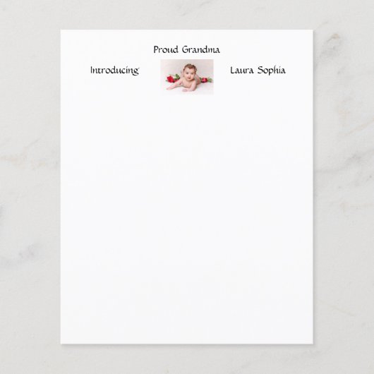 パーソナライズされた誇りを持った新生児生まれたばかりの写真 (正面)