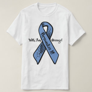 パーソナライズされた認識度リボングラフィック(青) Tシャツ